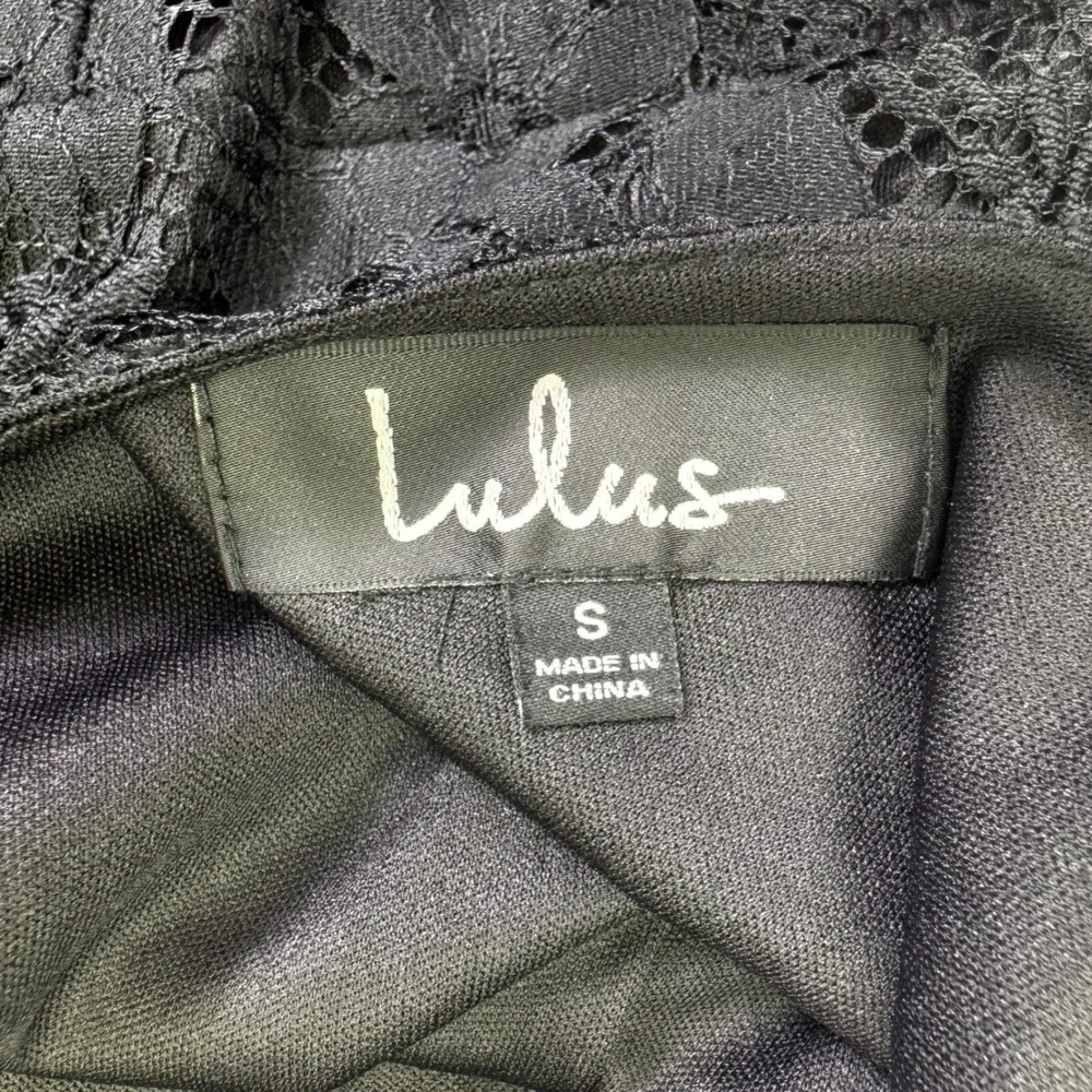 Lulus Lace Party‎ Dress Bell Sleeve Cocktail Little Black Dress S
